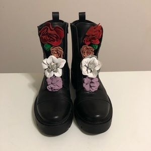 Katy Perry floral combat boots